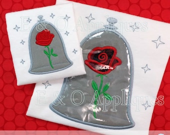 Enchanted Rose Applique Design - Rose Applique Design - Rose Embroidery Design - Beauty and the Beast Embroidery Design - Digital Design