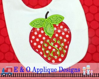 Strawberry Monogram Applique - Strawberry Applique - Summer  - Picnic - Fruit - Strawberry Embroidery Design - Digital Design