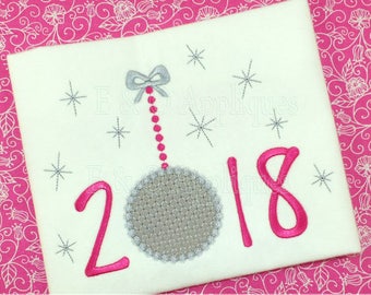 2018 Digital Applique Design - 2018 Embroidery Design - New Years Applique Design - New Years Embroidery - New Year's Eve Embroidery Design