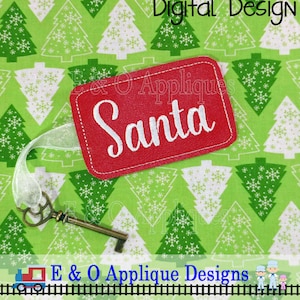 ITH Santa&#39;s Magic Key Embroidery Design - Tutorial with Pics Included! - In The Hoop Christmas Embroidery Design - Digital Download