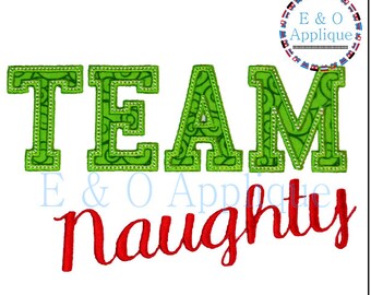 Naughty or Nice Machine Applique Design - Naughty Embroidery Design - Nice Embroidery Design - Team Naughty Applique - Team Nice Applique