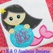 Mermaid Monogram Applique Design - Mermaid Applique Design - Mermaid Embroidery Design - Monogram Applique - Under The Sea - Digital Design
