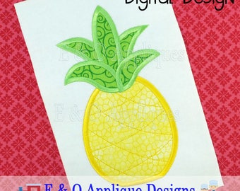 Pineapple Applique Design - Pineapple Embroidery Design - Fruit Embroidery Design - Fruit Applique Design - Pineapple - Digital Design