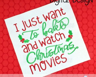 Ricamo di Natale dicendo Design - Natale ricamo Design - cuocere e ricami di film di natale orologio - Download digitale di cottura