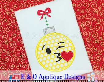 Emoji Christmas Ornament Applique Design - Christmas Embroidery Design - Digital Design