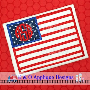 American Flag Applique Design - American Flag Embroidery Design - 4th of July Embroidery - Digital Embroidery File Download