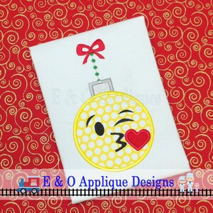 Emoji Christmas Ornament Applikation Design - Weihnachten Stickmuster - digitales Design