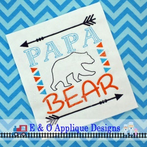 Papa Bear Embroidery Design - Tribal Embroidery Design - Papa Bear - Bear - Bear Embroidery Design - Aztec Embroidery - Digital Design