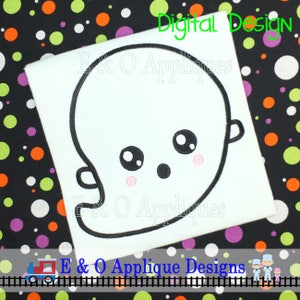 Ghost Applique Design - Halloween Embroidery Design - Ghost Embroidery Design - Halloween Applique - Digital Design - Kawaii Embroidery