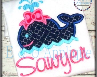 Whale Girl Applique Design, Whale Applique, Nautical Applique, Whale Embroidery Design, Whale Digital Design, Girl Whale Applique Design