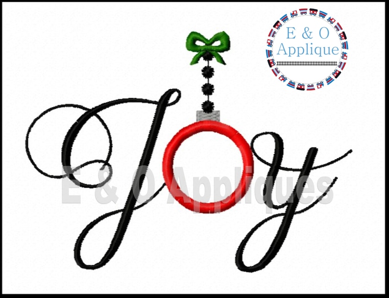Joy Ornament Applique Design Joy Embroidery Design Etsy Australia