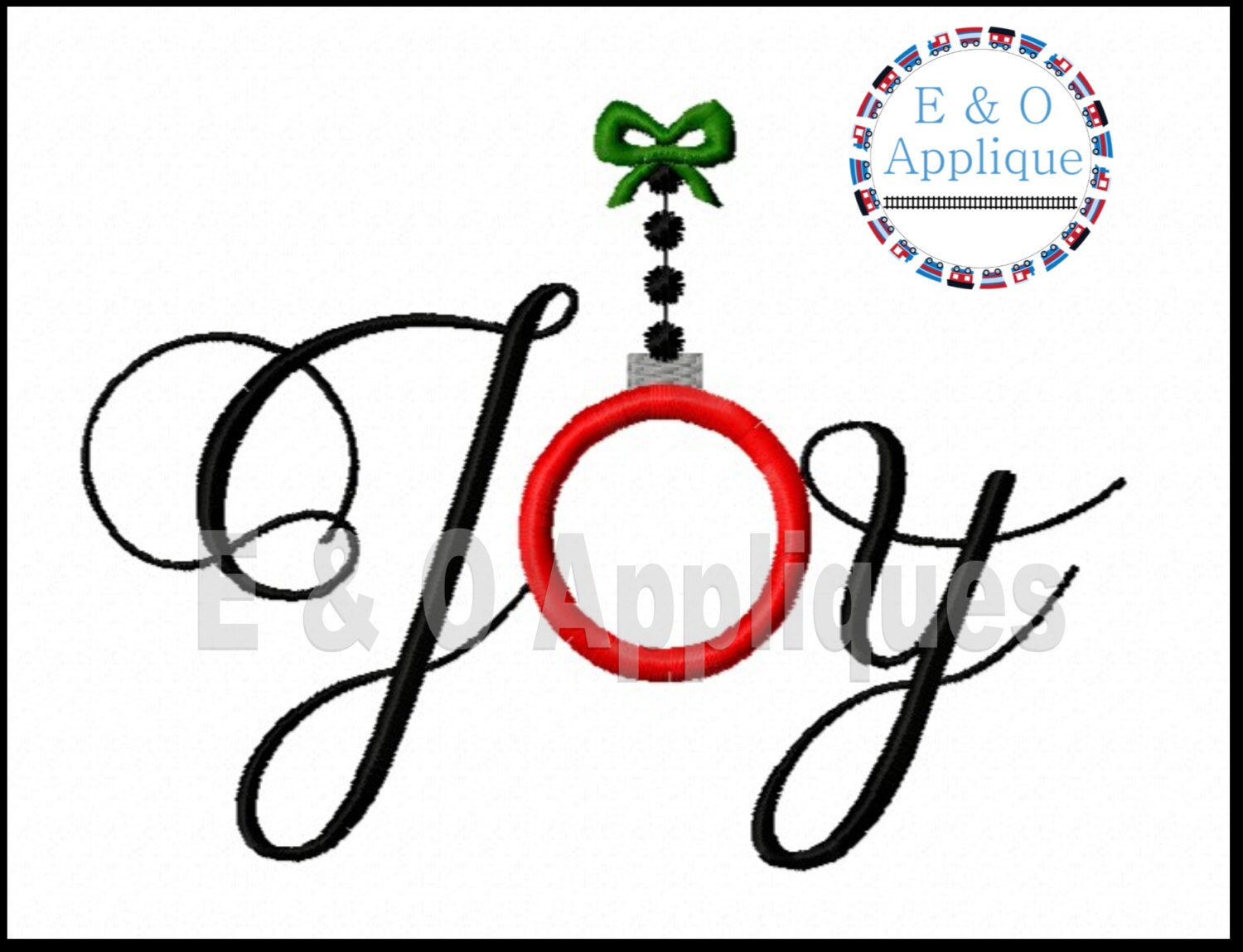 Joy Emblems Joy Ornament Applique Design Joy Embroidery Design | Etsy
