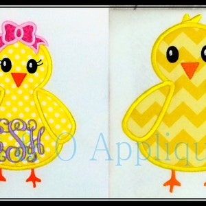 Easter Chick Embroidery Design - Easter Chick Applique Design - Girl Chick Applique - Boy Chick Applique - Easter Chick Embroidery Design