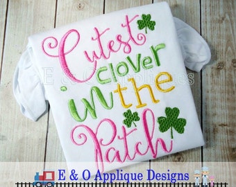 Cutest Clover in the Patch Embroidery Design - St Patrick's Embroidery Design - Clover Embroidery Design - Embroidery Design - Cutest Clover