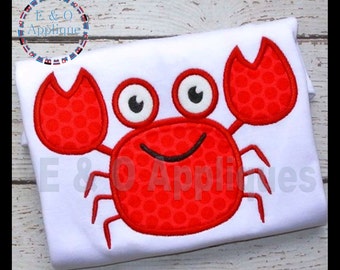 Crab Applique Design - Crab Embroidery Design - Summer Applique Design - Beach Applique - Beach Embroidery Design - Machine Embroidery