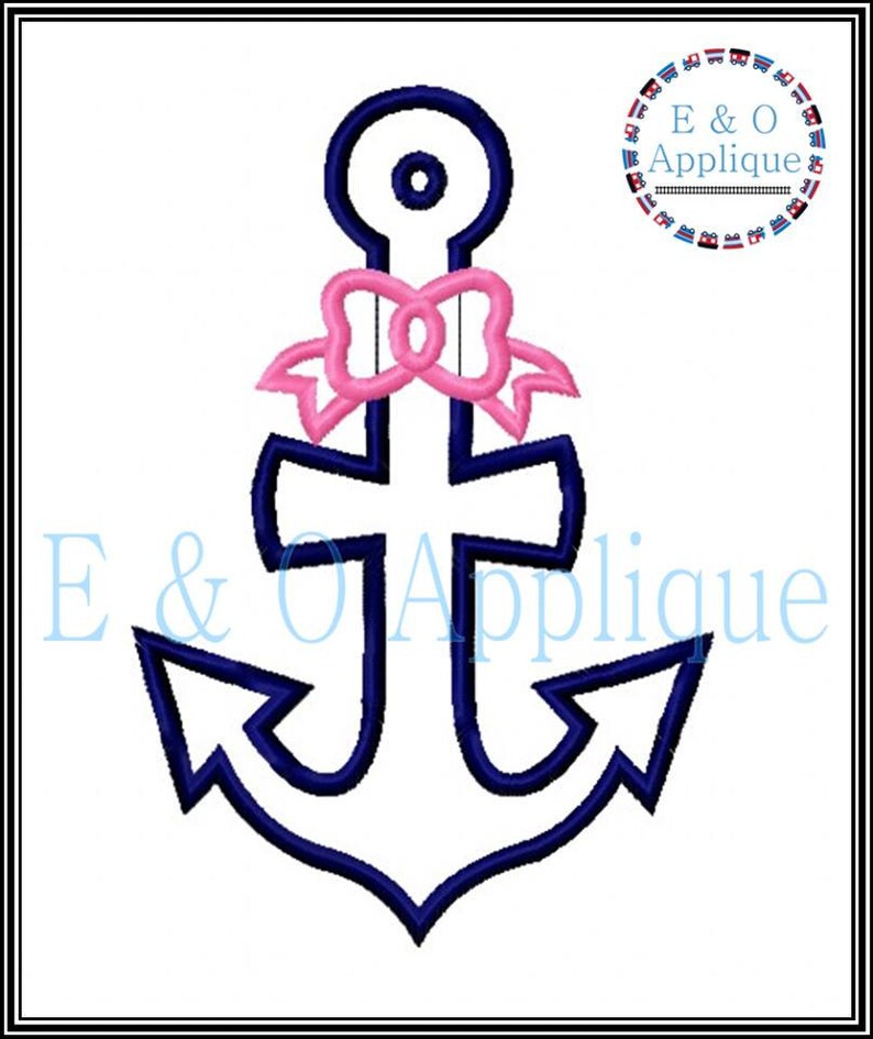 Anchor Bow Applique Design Anchor Applique Nautical Etsy