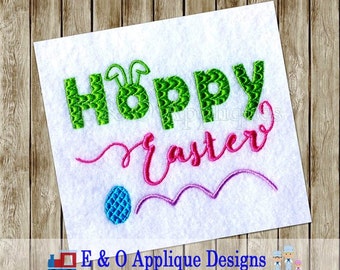 Hoppy Easter Embroidery Design - Easter Embroidery Design - Easter Egg Embroidery - Happy Easter Embroidery Design - Digital Design