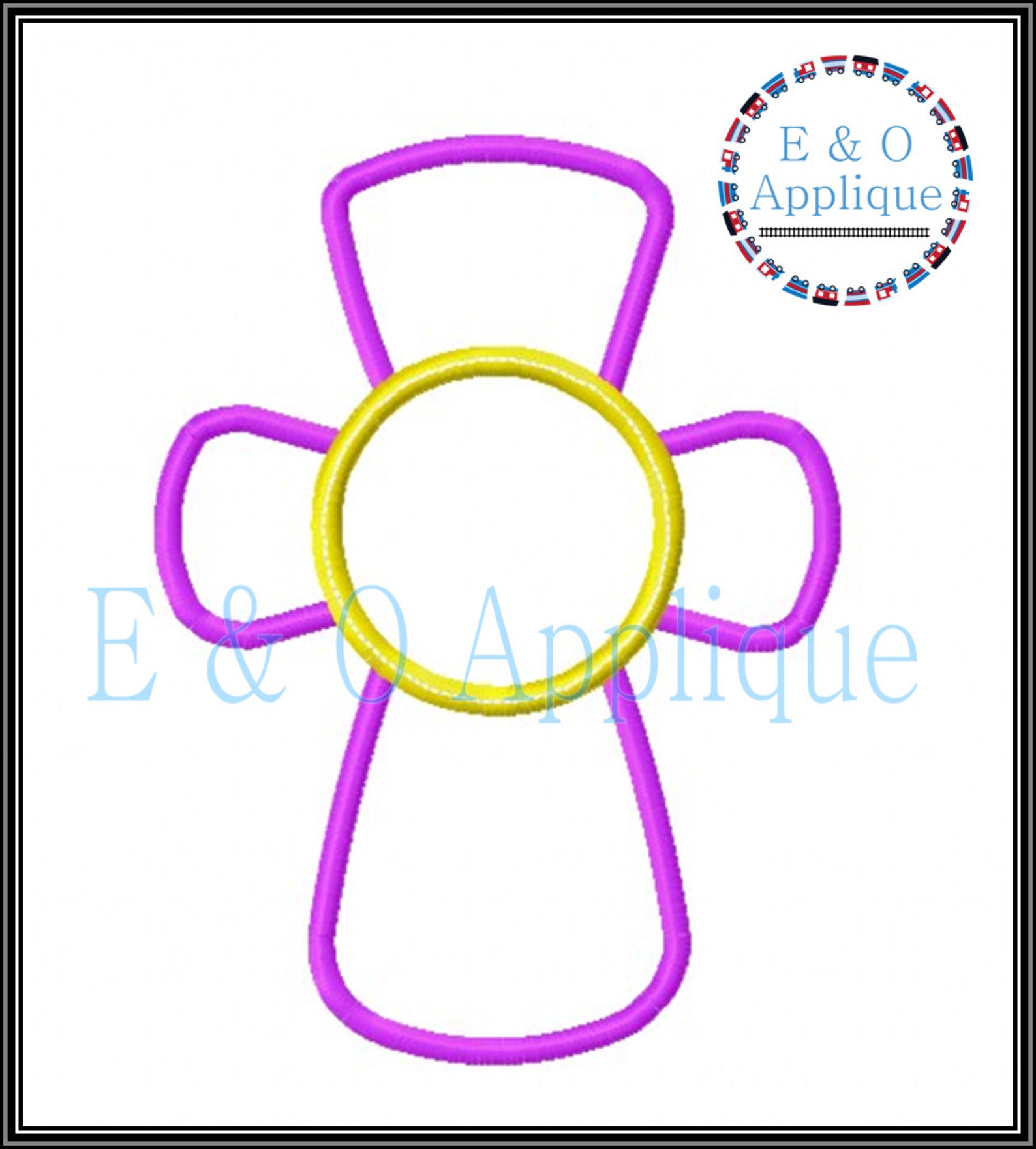 Cross Monogram Applique Design - Cross Applique Design - Easter Cross ...