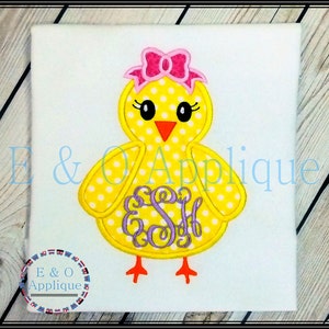 Chick Embroidery Design - Easter Embroidery Design - Easter Girl Chick Applique Design - Easter Chick Applique - Girl Applique Design
