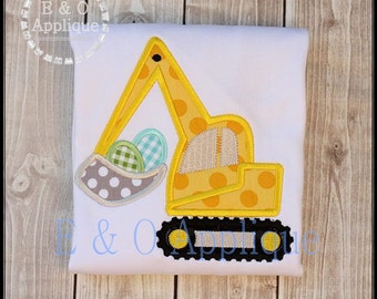 Bordado de Pascua Diseño Digger - Diseño de aplique de Pascua - Digger Applique Design - Digger Bordado diseño - Construcción Applique diseño