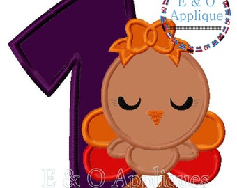 1st Thanksgiving Applique Design - Turkey Applique Design - 1st Thanksgiving Embroidery Design - Digital Design