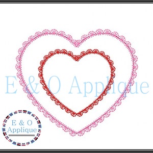 Heart Applique Design - Heart Embroidery Design - Valentine&#39;s Day Embroidery  - Heart Monogram Embroidery Design - Lace Applique Design