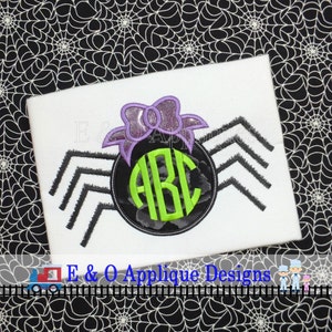 Spider Girl Monogram Applique Design - Halloween Digital Embroidery Design - Spider Applique - 5 Sizes
