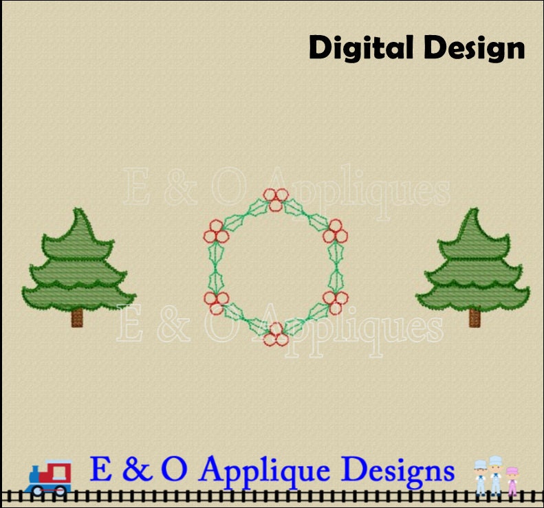 In the Hoop Table Runner Embroidery Design - Christmas Monogram Machine ...