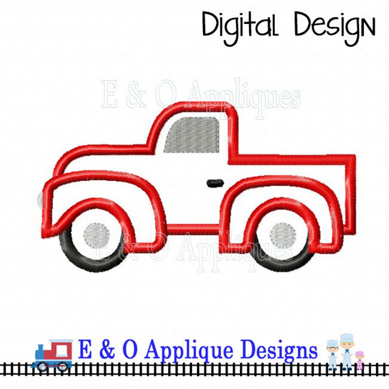 Truck Applique Design Truck Embroidery Design Vintage Etsy