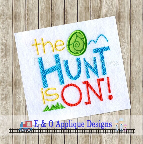 The hunt is on embroidery design the hunt is on applique  etsy