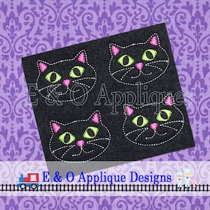 Katze Feltie Stickmuster - In der Reifen-Stickerei-Design - schwarze Katze Feltie Design - Halloween Feltie Stickerei Design - ITH Feltie