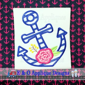 Anker Blume Applique Design - Anker Applikation Design - nautische Applique Design - Anker-Stickerei-Design - digitales Design