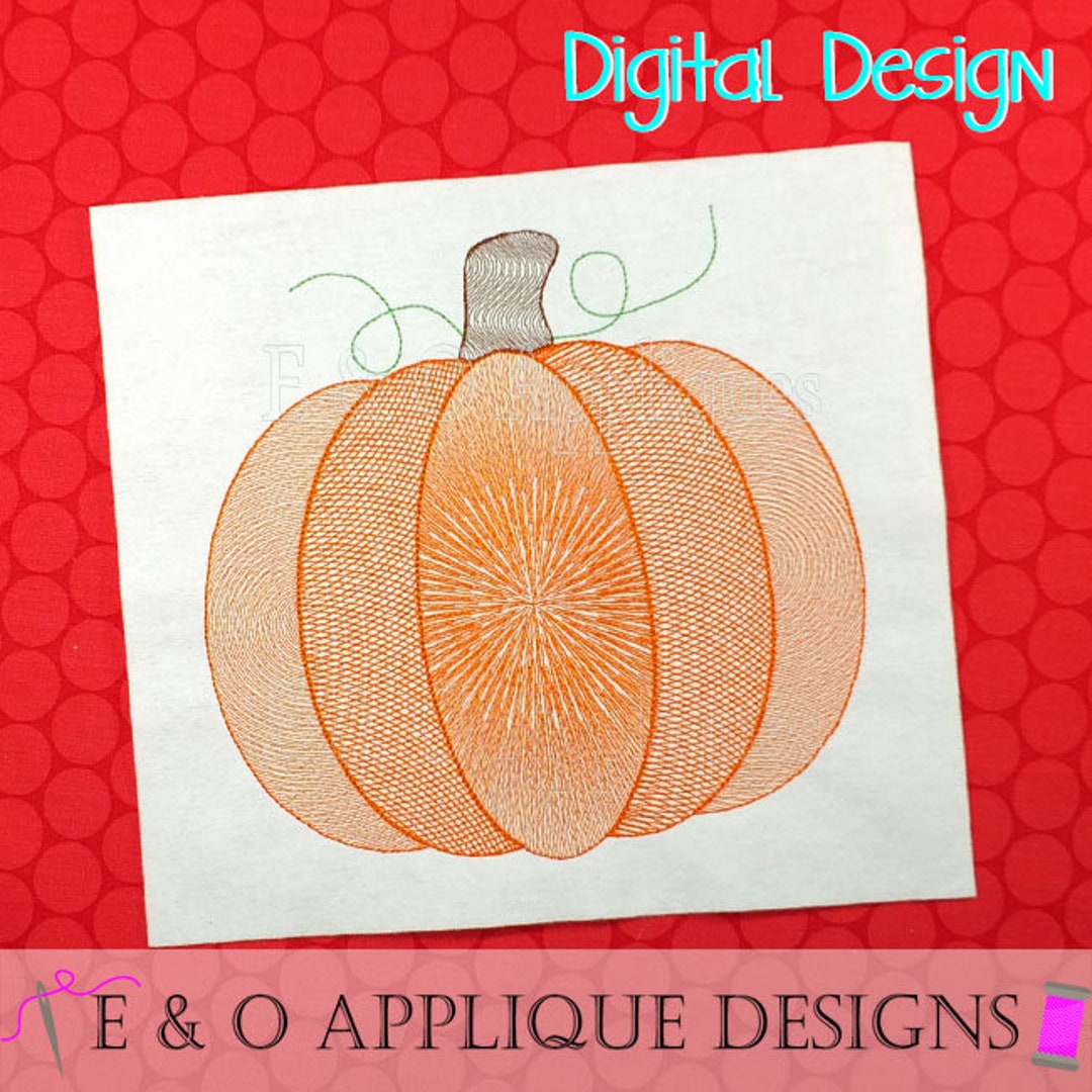Pumpkin Motif Embroidery Design- Fall Machine Embroidery Design ...
