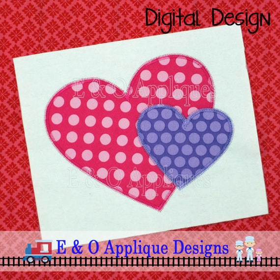 Heart Applique Design Valentine’s Day Applique Design | Etsy