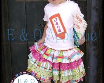 Back to School Crayon Applique Design