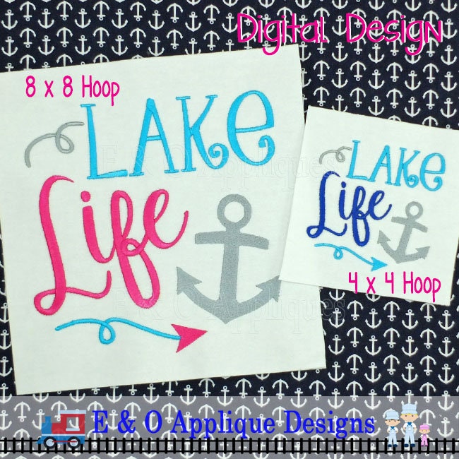 Lake Life Embroidery Design Lake Embroidery Design Lake Etsy