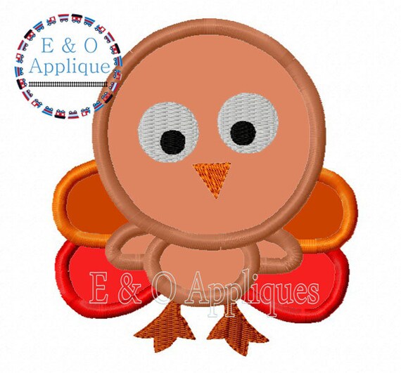 Turkey Applique Design - Thanksgiving Embroidery Design - Digital Design