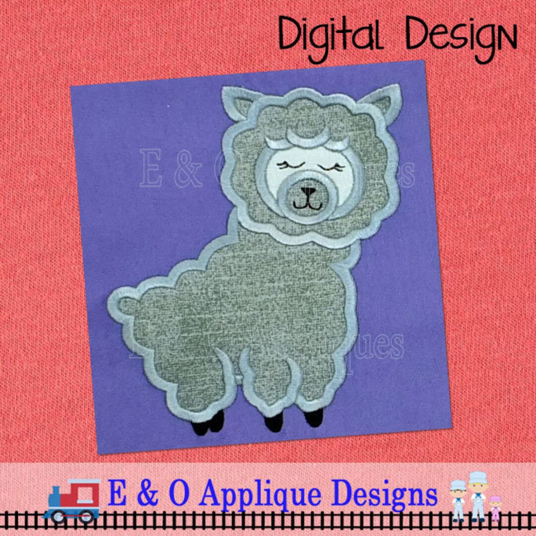 Llama Applique Design - Llama Embroidery Design - Digital Design ...
