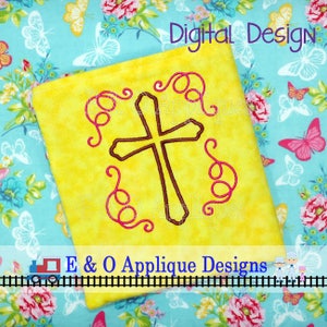 Cross Embroidery Design - Christian Embroidery Design - Book Pillow Embroidery Design - Instant Download