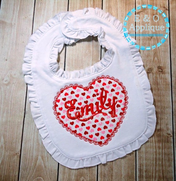 Lace Heart Monogram Frame Applique - Lace Heart Applique Design - Heart Applique - Heart Monogram Applique Design - Valentine's Day Applique