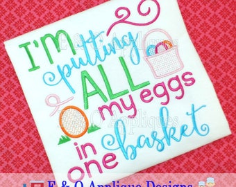 Easter Basket Embroidery Design - Easter Embroidery Design - Egg Hunt Embroidery Design - Easter Egg Embroidery Design - Digital Design
