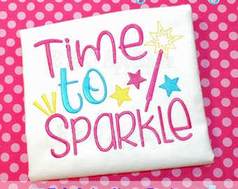 Time To Sparkle Stickerei Design-Patriotic Stickerei Design-4. Juli Stickerei Saying-Girl Stickerei Design