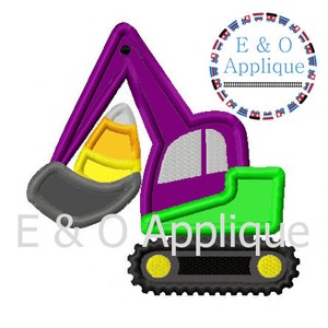 Digger Candy Corn Applique Design - Digger Construction Applique - Construction Applique - Fall Applique Design - Candy Corn Applique Design