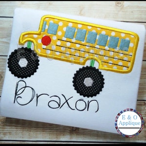 Monster Bus Applique - Back to School Applique - School Bus Applique Design - Monster Truck Applique Design