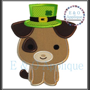 St Patrick&#39;s Dog Applique Design - St Patricks Day Applique - Dog Applique - Machine Embroidery Design - Digital Design - Instant download