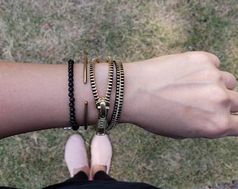 Black Zipper Bracelet, Men Bracelet, Custom Bracelet, Zipper Bracelet, Bracelet Custom, Wrap Bracelet, Bracelet Unique, YKK Zipper Bracelet