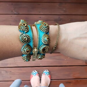 Statement Bracelet, Chunky Bracelet, Colorful Bracelet, Gift for Her, Accent Bracelet, Zipper Bracelet