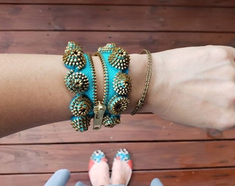Statement Bracelet, Chunky Bracelet, Colorful Bracelet, Gift for Her, Accent Bracelet, Zipper Bracelet