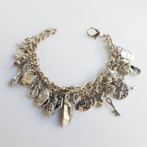 charm bracelet, charm bracelet charms, charm bangle, silver charms, charm chain bracelet, silver charm, vintage jewelry, charm braclets