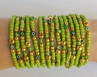 Türkisches Evil Eye Armband – türkischer Schmuck – Nazar Boncuk – Freundschaftsarmband – Boho-Armband – Sommerarmband – Stretch-Armband